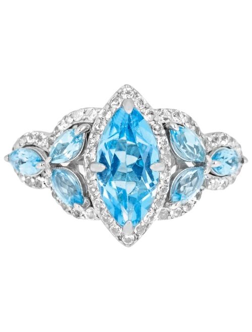 Macy's Blue Topaz (2 5/8 ct.t.w) Marquise Ring in Sterling Silver