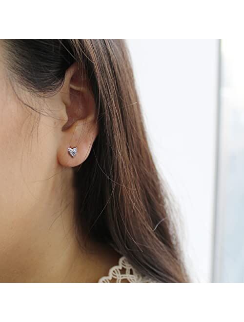 Fifth And Fine 1/4 Ctw Natural Diamond Stud Earrings set in 925 Sterling Silver