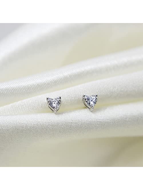 Fifth And Fine 1/4 Ctw Natural Diamond Stud Earrings set in 925 Sterling Silver
