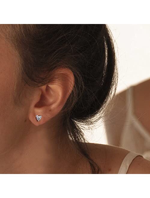 Fifth And Fine 1/4 Ctw Natural Diamond Stud Earrings set in 925 Sterling Silver