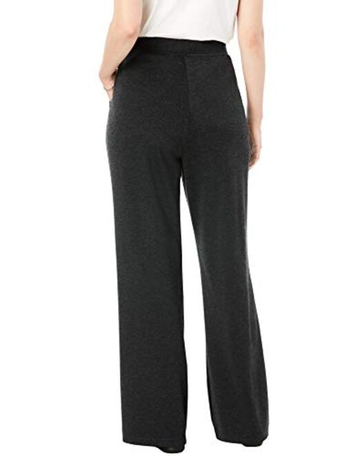 Woman Within Women's Plus Size Wide Leg Ponte Knit Pant