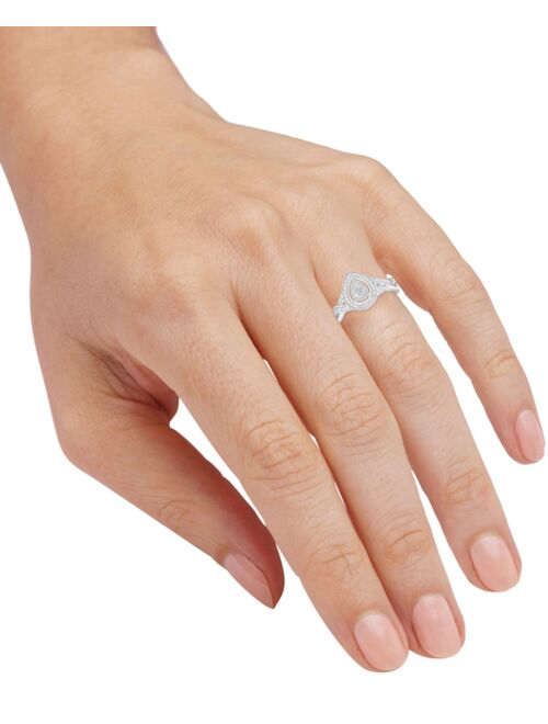 Macy's Diamond Teardrop Ring (1/5 ct. t.w.) in Sterling Silver
