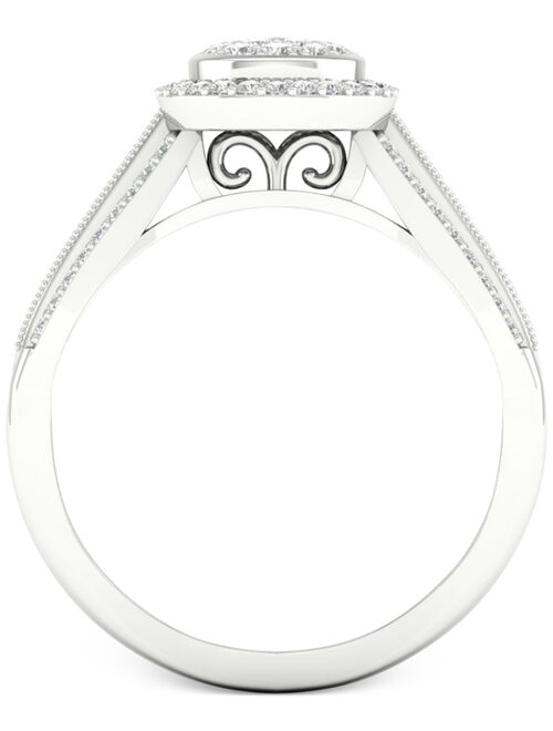 Macy's Diamond Teardrop Cluster Statement Ring (1/2 ct. t.w.) in Sterling Silver