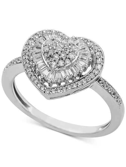 Macy's Diamond Heart Cluster Ring (1/2 ct. t.w.) in 14k White, Yellow or Rose Gold