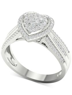 Macy's Diamond Heart Ring (1/2 ct. t.w.) in Sterling Silver