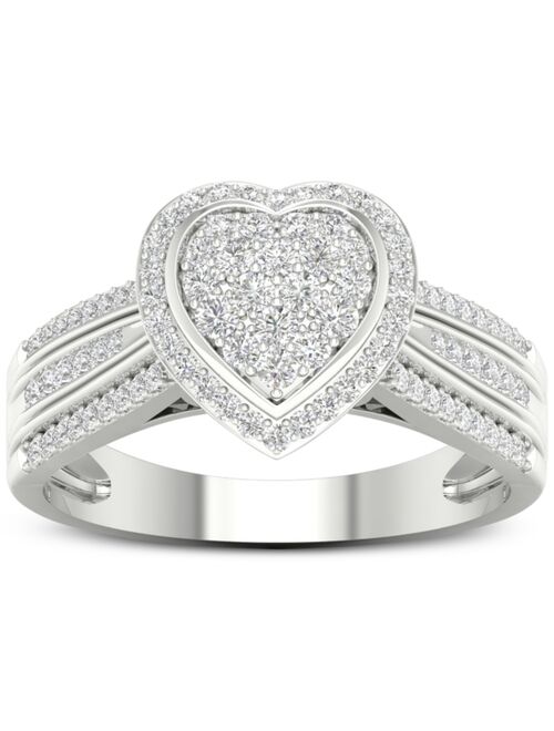 Macy's Diamond Heart Ring (1/2 ct. t.w.) in Sterling Silver