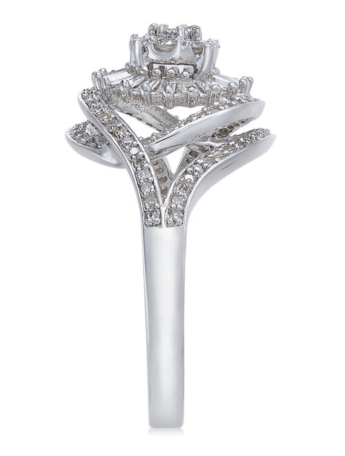 Promised Love Diamond Starburst Cluster Ring (1/2 ct. t.w.) in Sterling Silver