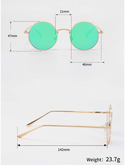 Men Tinted Lens Round Frame Fashion Glasses