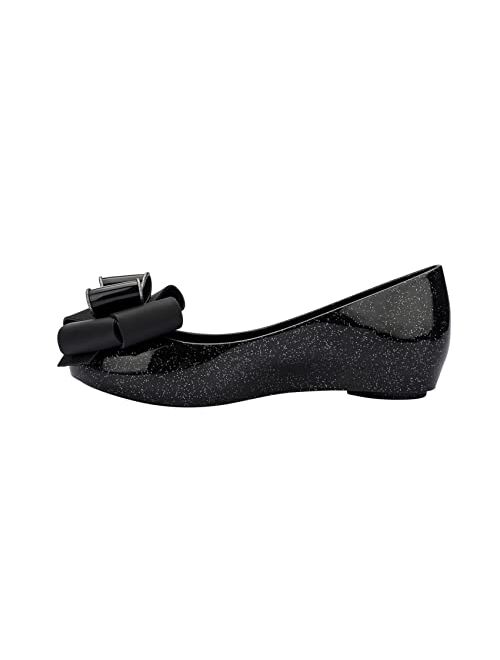 Melissa Ultragirl Sweet XXI Flats for Women - Comfortable, Stylish & Flexible Jelly Flat Shoes with Cut-Out Toe, Classic Jelly Upper & Bow Embellishment