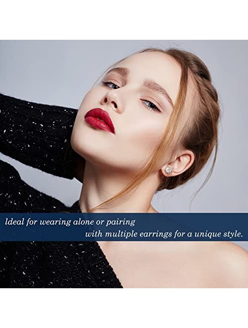 Tuhe 0.2-8CT Moissanite Stud Earrings Screw Back Diamond Earrings 18K White Gold Plated Sterling Silver Hypoallergenic Earring D Color VVS1 Clarity Brilliant Round Cut La