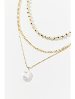 Pearl Ball Chain Layering Necklace