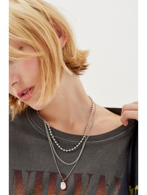 Urban Outfitters Pearl Ball Chain Layering Necklace