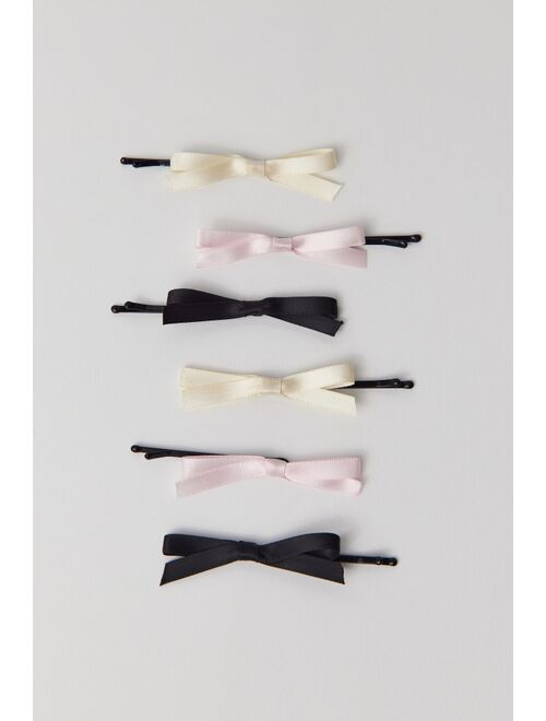 Urban Outfitters Satin Bow Slide Barrette Set