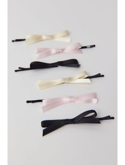 Urban Outfitters Satin Bow Slide Barrette Set
