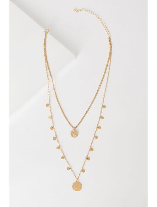 Lulus Glam Team Gold Layered Necklace