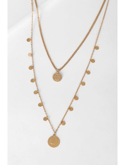 Lulus Glam Team Gold Layered Necklace