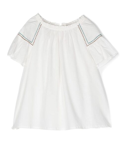 Bonpoint embroidered short-sleeved blouse