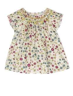 Ella floral-print short-sleeved blouse