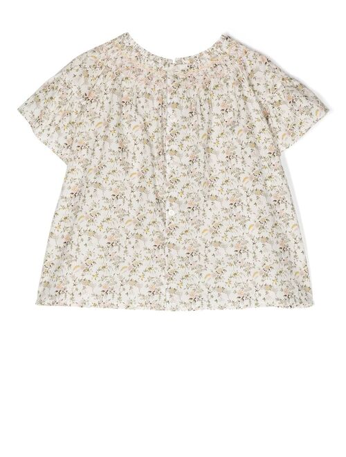 Bonpoint floral-print short-sleeved blouse