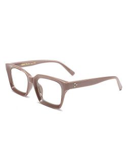 Classic Square Eyewear Non-prescription Thick Glasses Frame for Women B2461