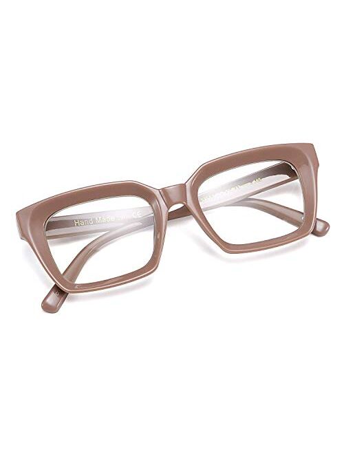 FEISEDY Classic Square Eyewear Non-prescription Thick Glasses Frame for Women B2461