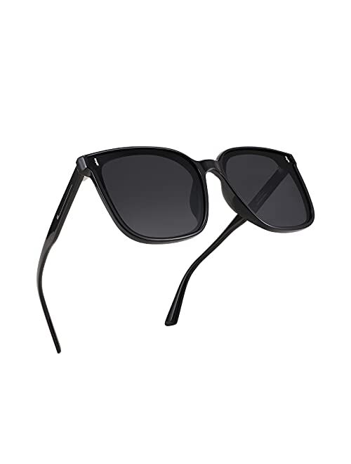FEISEDY Women Oversized Vintage Polarized Sunglasses Square Cute Trendy Classic Simple Men B2758