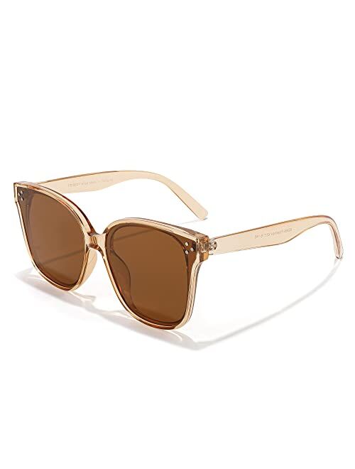 FEISEDY Polarized Sunglasses Men Women Retro Oversized Square Vintage Shades B2600
