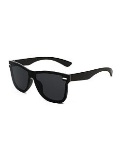 Trendy Rimless Mirrored One Piece Lens Sunglasses Reflective Sun Glasses B4114