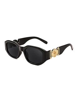 Small Square Sunglasses for Women Men Vintage Trendy Irregular Sunglasses B2322