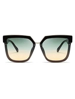 Fashion Women Men Sunglasses Square Frame Metal Shape Nesting Lenses B2595