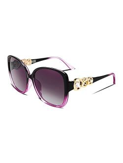 Women Big Polarized Sunglasses Pearl Sparkling Square Oversized Oval Frame Fashion Designer UV Protection B2821