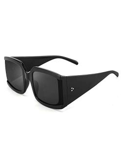 Vintage Shades Oversized Luxury Square Sunglasses Thick Eyewear Frame Men Women B2672