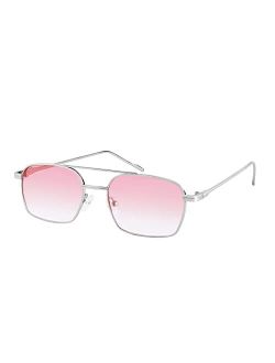 Fashion Square Sunglasses Women Men Trendy Retro Metal Frame Sun Glasses Candy Color Lens B1036
