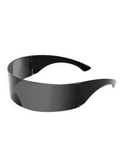 80s Futuristic Cyclops Cyber Visor Sunglasses Men Women Punk Style Cosplay B2740