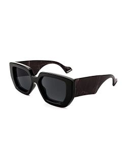 Oversized Square Sunglasses for Women Men Thick Frame Shades B4074