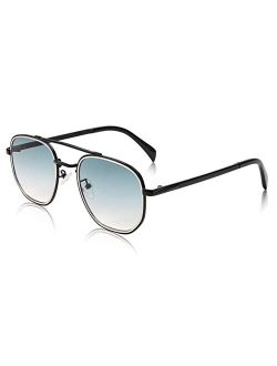 Women Men Square Pilot Sunglasses Gradient Lens Retro Small Metal Shades B2953