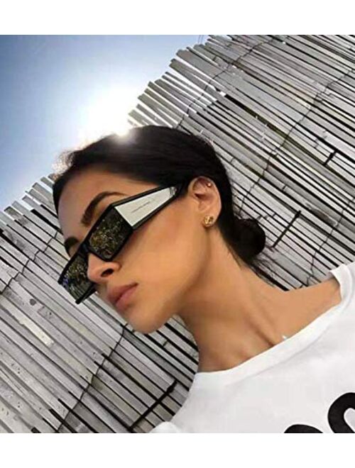 FEISEDY Cool Futuristic Rectangular Sunglasses Cyber Men Women Punk Style Cosplay Sun Glasses B2739