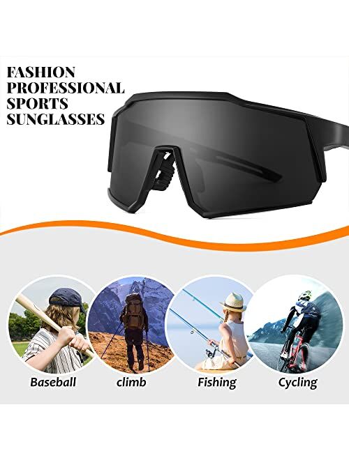 FEISEDY Sports Sunglasses Wraparound 80s Visor Cycling Men Women Outdoor Shield Baseball Glasses B4125