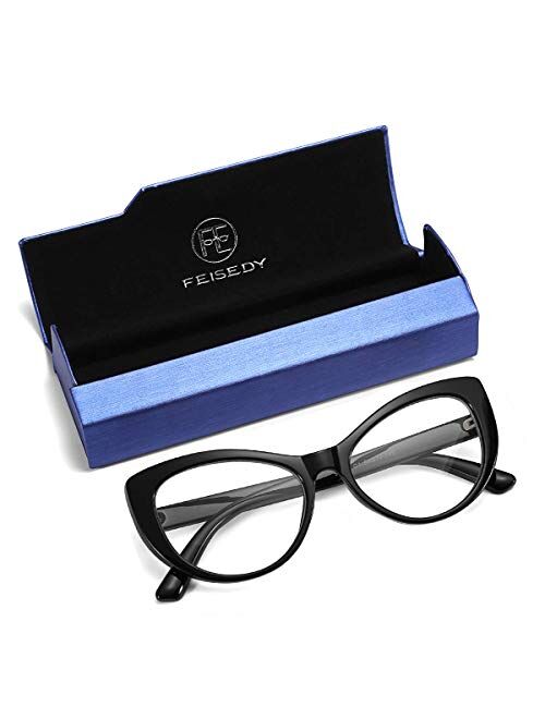 FEISEDY Womens Cateye Glasses Frame Printed Eyewear Clear Lenses Eyeglasses B2441