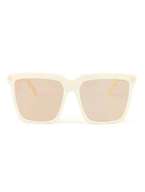 FEISEDY Oversized Square Sunglasses for Women Men Fashion Big Frame Shades B4044