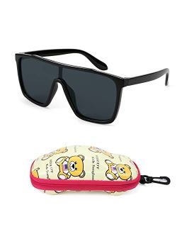 Kids Sunglasses for Girls Fashion Cute Boys Teenagers Glasses One Piece UV400 B2812