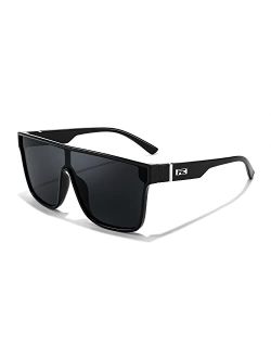 Fashion Flat Top Sunglasses Trendy Oversized Square Shades Women Men UV400 B2996