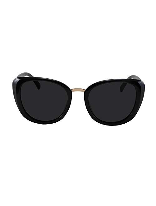 FEISEDY Polarized Cat Eye Sunglasses Butterfly Thick Frame Women Men UV Protection Sunglasses B4012