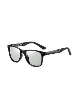 Vintage Polarized Photochromic Sunglasses Men Women 100% UV Protection Outdoor Square Sunglasses B1001