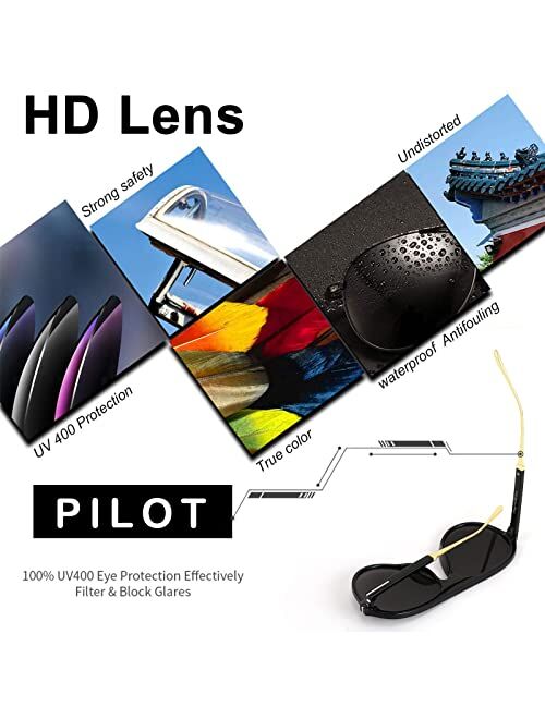 FEISEDY Retro 70s Pilot Sunglasses Oversized Classic Fantastically Vintage Round Sun Glasses for Women Men B2778