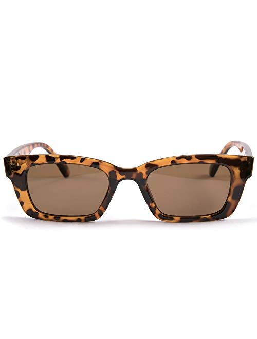 FEISEDY Retro Rectangular Polarized Sunglasses 90's Vintage Frame UV400 Protection for Women Men B2677
