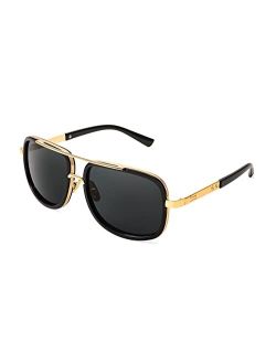Retro Square Sunglasses Women Men Classic Trendy Polit Sun Glasses 70s Large Frame Metal Shades B2321