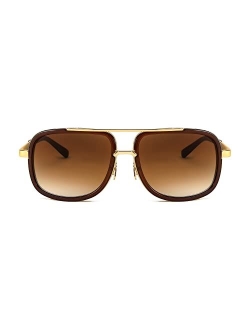 Retro Square Sunglasses Women Men Classic Trendy Polit Sun Glasses 70s Large Frame Metal Shades B2321