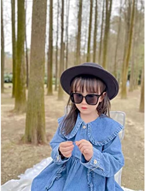 FEISEDY Kids Polarized Square Sunglasses for Boys Girls Vintage Shades UV Protection Trendy Classic Style Sun Glasses B2316