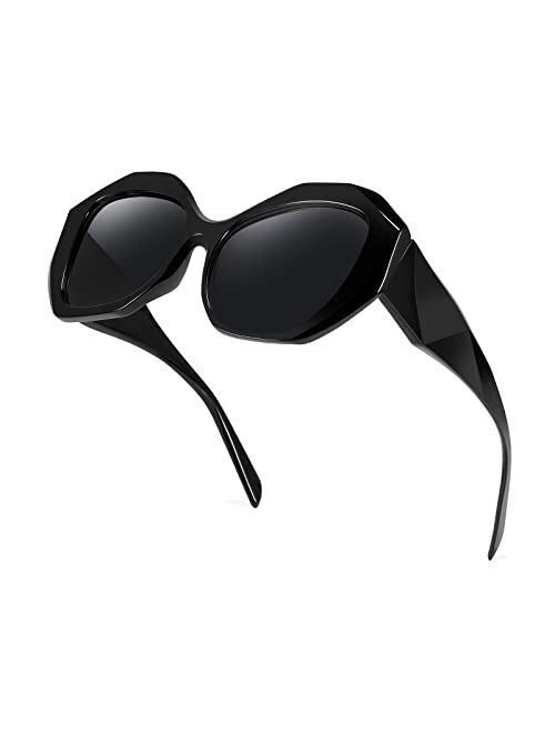FEISEDY Retro Cateye Sunglasses Women Oversized Vintage Cat Eye Shades UV400 Lenses B2817